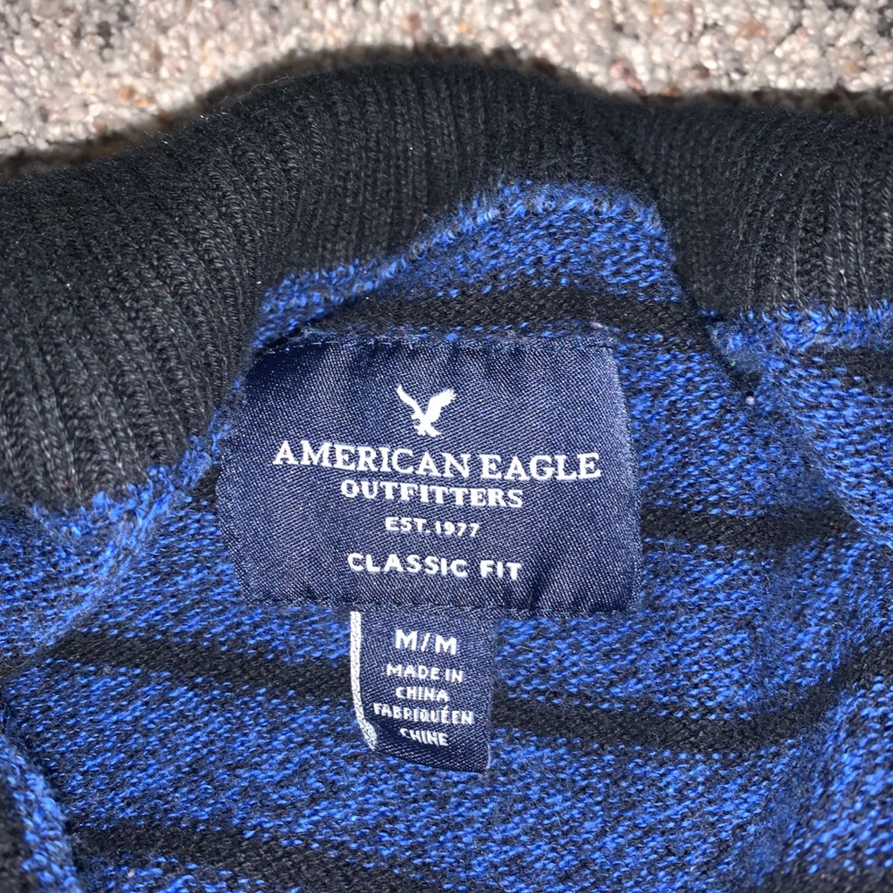 American Eagle Blue and Black Sweater